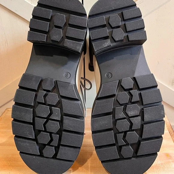 Michael by Michael Shannon Natacha Ivory Platform Moto Combat Boots Size 8 NEW - Picture 10 of 10